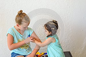 Little Girls Playing Doctor.