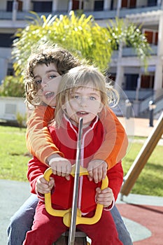 Little girls preschool playing park playground