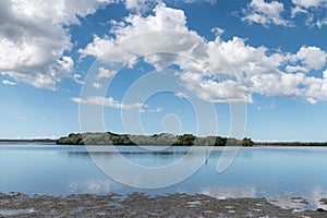 Little Goat Island at low tide in Pumicestone Passage, Queensland, Australia