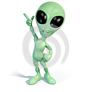 Little green alien has an idea photo