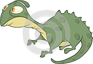 Little green lizard cartoon