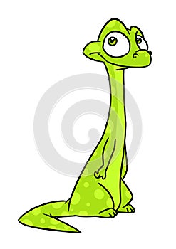 Little green lizard character illustration cartoon