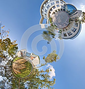 Little green planets 360 panoramic view