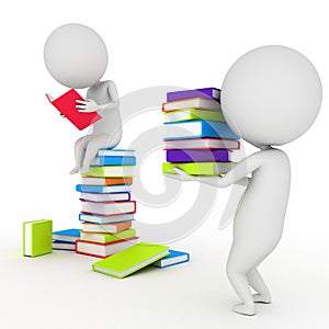 Little guy reading books