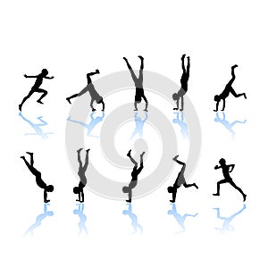 Little gymnast silhouettes