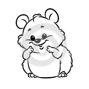 Little hamster animal character coloring page