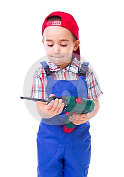 Little handyman with drill