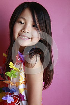 Little hawaiian girl dancing