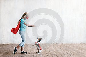 Little hero with a dog