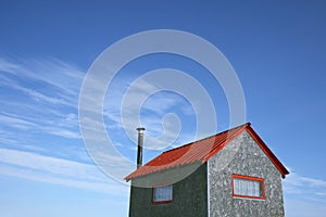 Little house and the blue sky