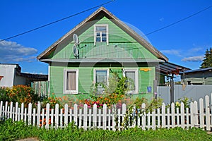 Little house on Gruzinskaya street in Torzhok city, Russia