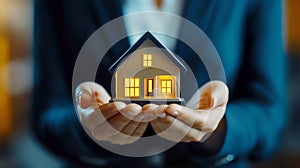 little house in the hands, AI generated