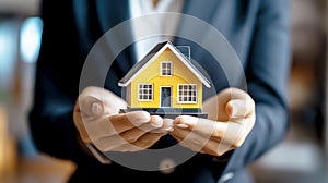 little house in the hands, AI generated