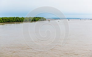 Little hut in the sea at Bang Taboon, Phetchaburi, Thailand