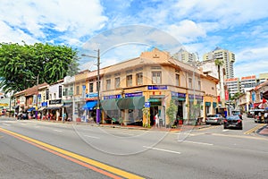 Little India , SINGAPORE- JANUARY 2: Unidentified people around