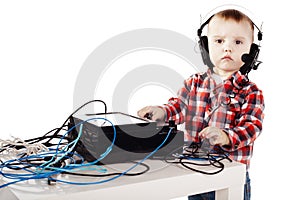 Little ingeneer with headphones