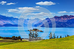 Little island in the Lake Wanaka