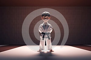 Little karate boy dojo carpet. Generate AI