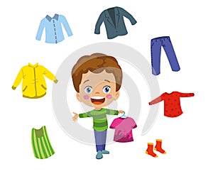 little Kid And Colorful Clothes