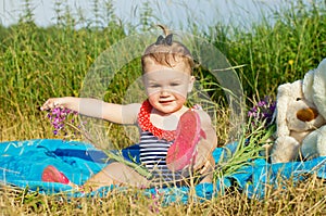 Little kid on the nature