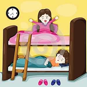little kids on bunk bed