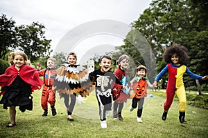 Little kids at a Halloween party