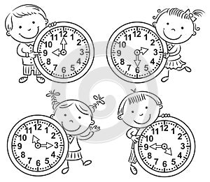 Little kids telling time set