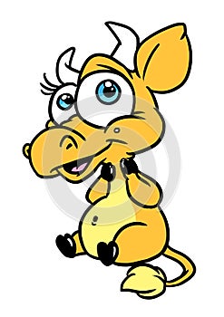 Little kind cow smile parody animal illustration cartoon