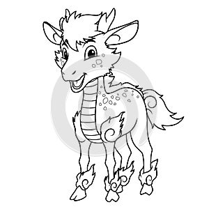 Little Kirin Cartoon Illustration BW