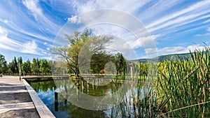 Little lake in Banyoles,Girona, Catalonia, Spain