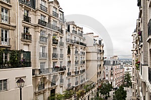 A little landscape of Paris, through the historical buildings in Monmarte photo