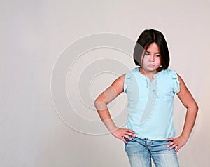 Little Latina Girl Pouting