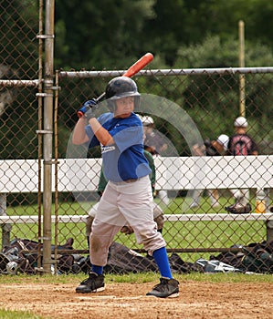 Little league baseball batter