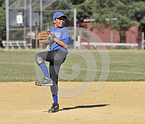 Little league baseball pitcher