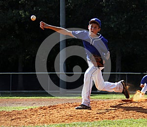 Little league baseball pitcher