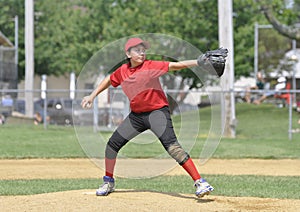 Little league baseball pitcher