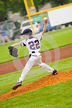 Little league baseball pitcher