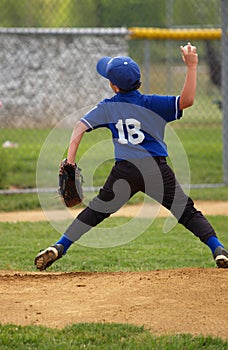 Little league baseball pitcher