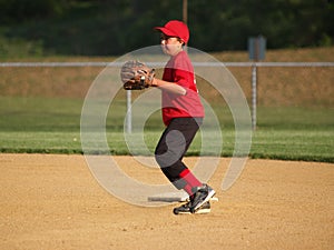 Little league second baseman