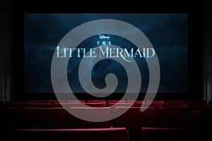 The Little Mermaid movie in the cinema. Astana, Kazakhstan - March 23, 2023.
