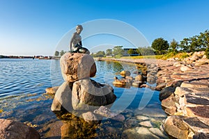 Little Mermaid statue in Copenhagen Denmark