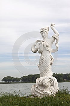 Little mermaid statue in the park