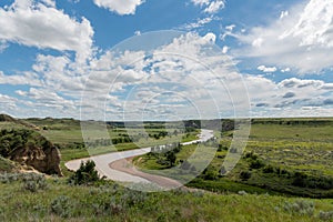 Little Missouri River Snakes Through Prairie