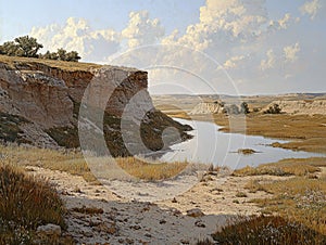 Little Missouri River Winding Through Rugged North Dakota Badlands photo