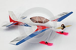 Little model of radio-controlled airplane stands