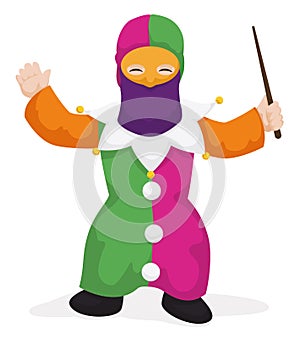Little Monocuco character ready to enjoy the Barranquilla`s Carnival, Vector illustration photo