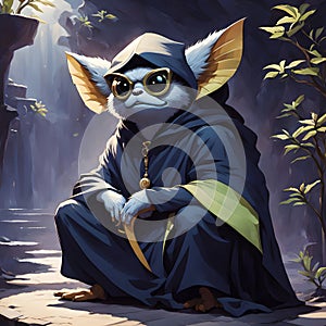 little monstern with sharp teeth, ai-generatet