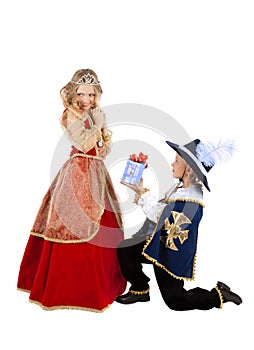 Little Musketeer gives a Gift to the Lady of the Heart