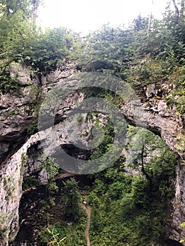 Little Natural Bridge in the valley of the river Rak or Mali naravni most, Cerknica - Notranjska Regional Park, Slovenia