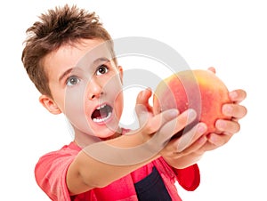 Little naughty boy outstretch